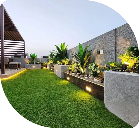 تصميم وتركيب احواض زرع خارجية اسمنتية مع بساتين الرياض